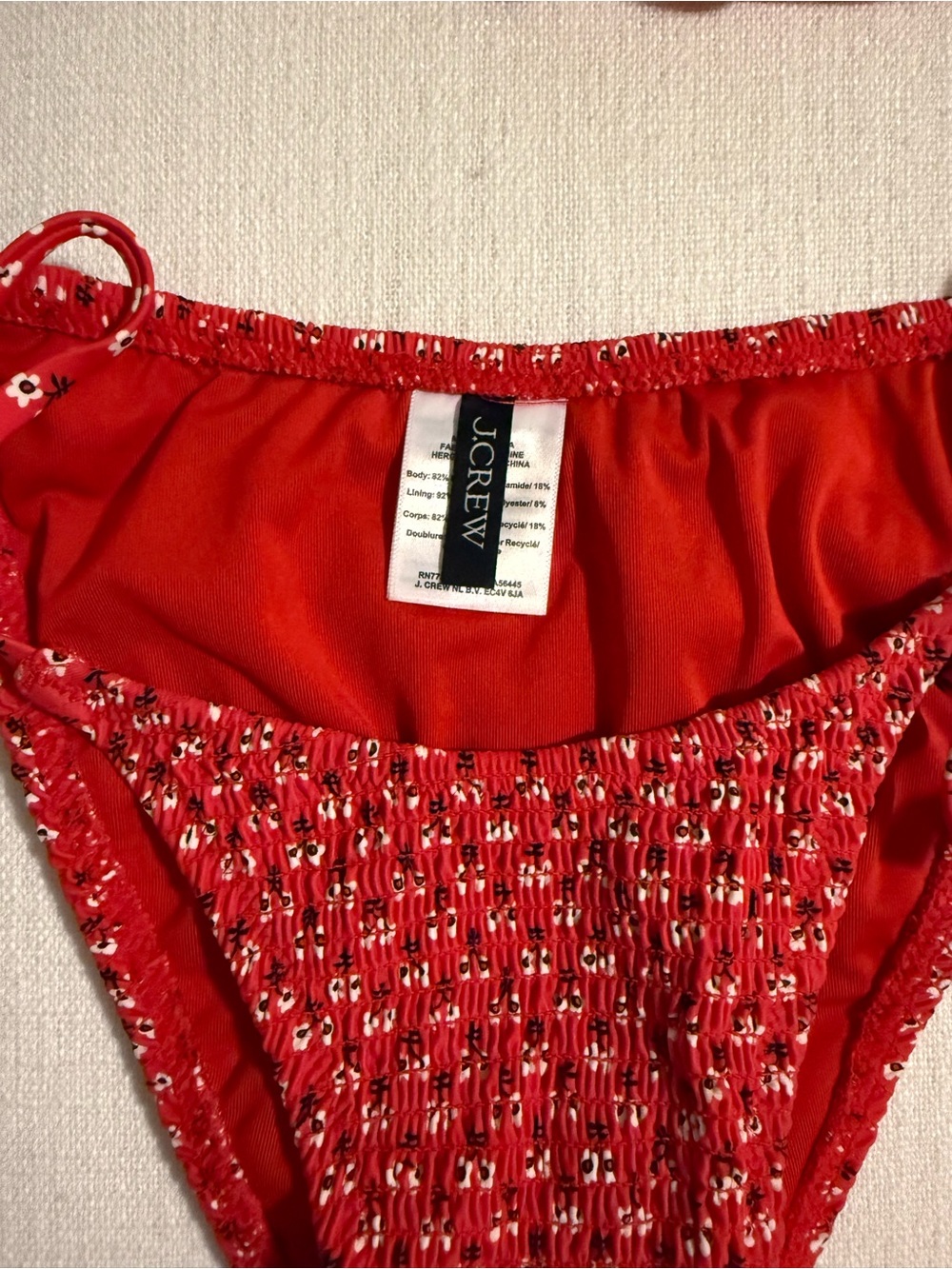 J. Crew Ruffle-Trim Smocked String Bikini - Picture 2 of 3